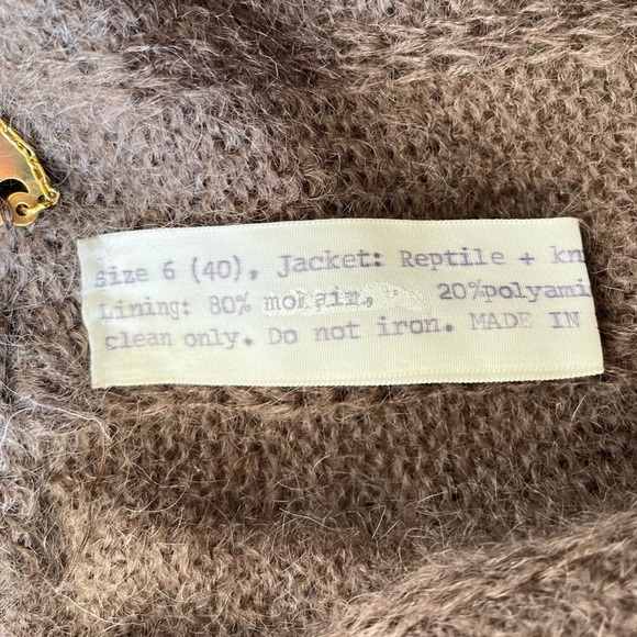 VINTAGE HETTABRETZ 1970s Reptile Leather Jacket w/ Mohair Interior, RARE! - Picture 9 of 15